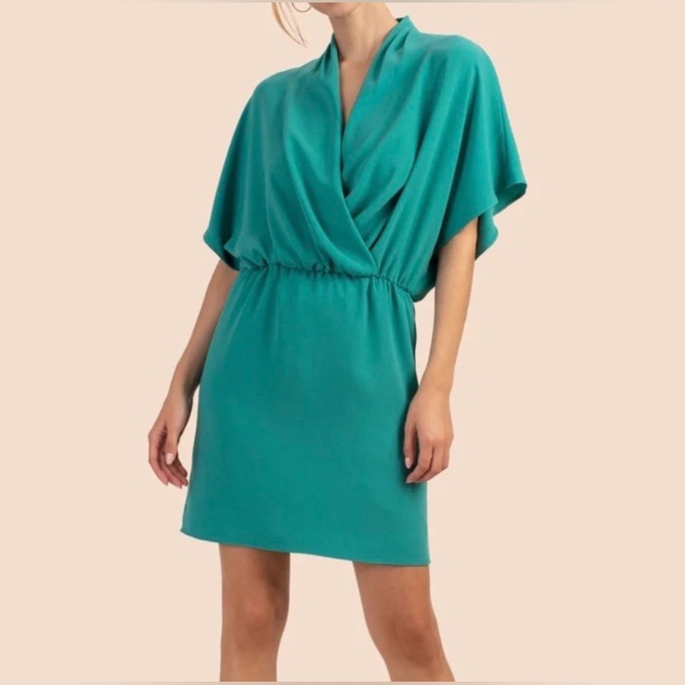 Trina Turk Concourse Surplice Dress Color Atlantic NWT size XS